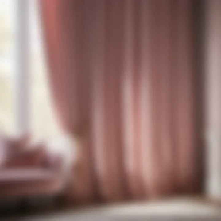 Chic blush pink curtain with subtle sheen