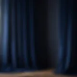 Elegant curtain in midnight blue hue