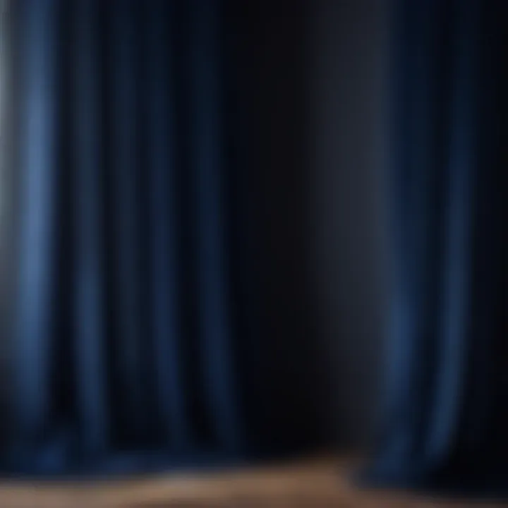 Elegant curtain in midnight blue hue