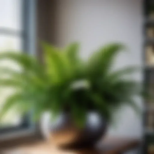Lush tropical fern in a sleek modern pot