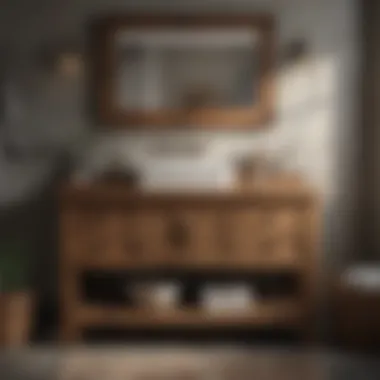 Charming Rustic Vanity Featuring a Farmhouse Sink Rustic Wooden Vanity with Farmhouse Sink