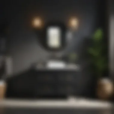 Compact black bathroom vanity in a sophisticated setting