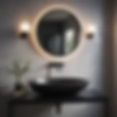 Elegant Black Sink in Minimalist Bathroom Elegant black sink in a minimalist bathroom setting