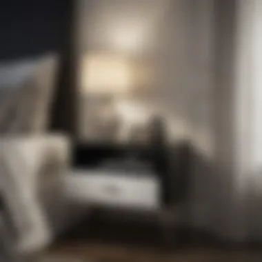 Sleek Black and White Nightstand