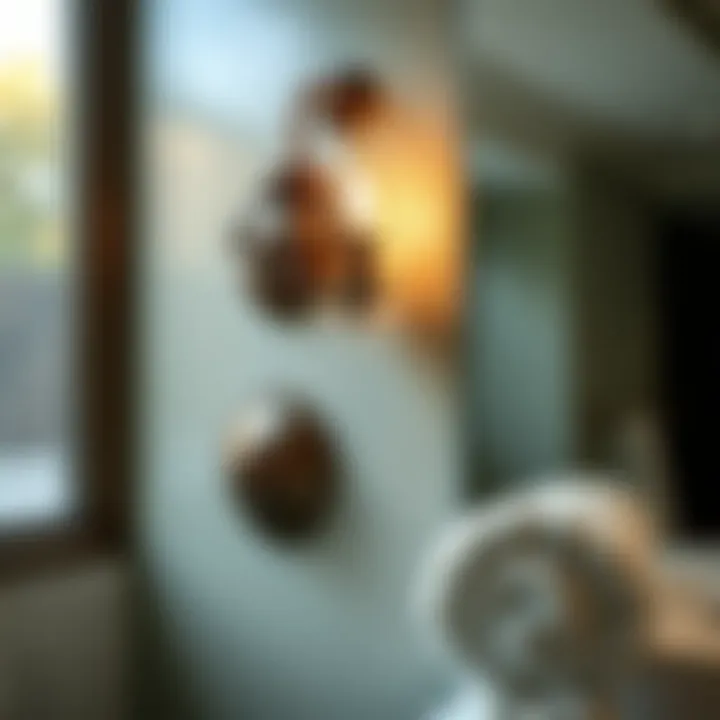 Installation of a bronze sconce in a luxurious bathroom setting