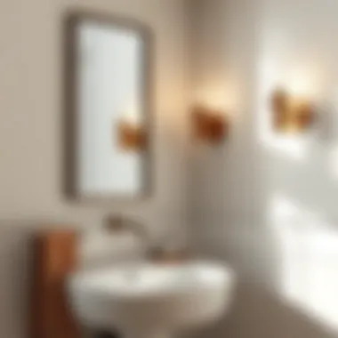 Bronze sconces complementing a modern bathroom aesthetic