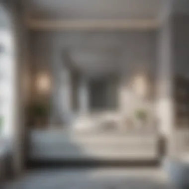 Tranquil Elegance: Pastels with Gray Serene gray bathroom complemented by soft pastel hues