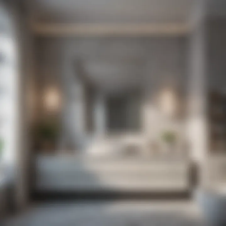 Tranquil Elegance: Pastels with Gray Serene gray bathroom complemented by soft pastel hues