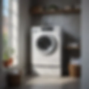 Compact laundry washer in a modern apartment setting