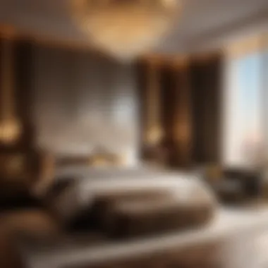 Artistic Lighting for Dramatic Ambiance Luxurious Bedroom with Artistic Lighting