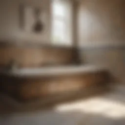 Stylish corner bath surround with elegant tilework