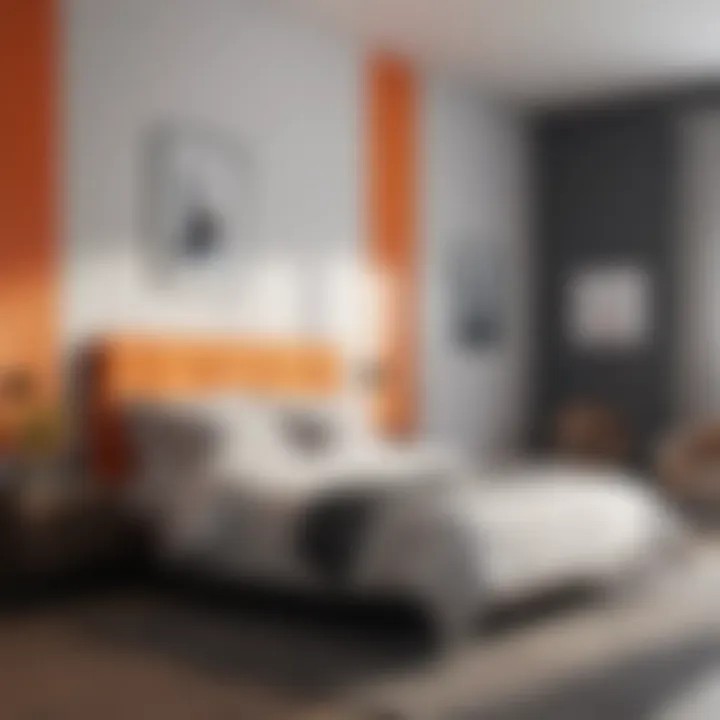 Minimalist Color Block Bedroom Walls