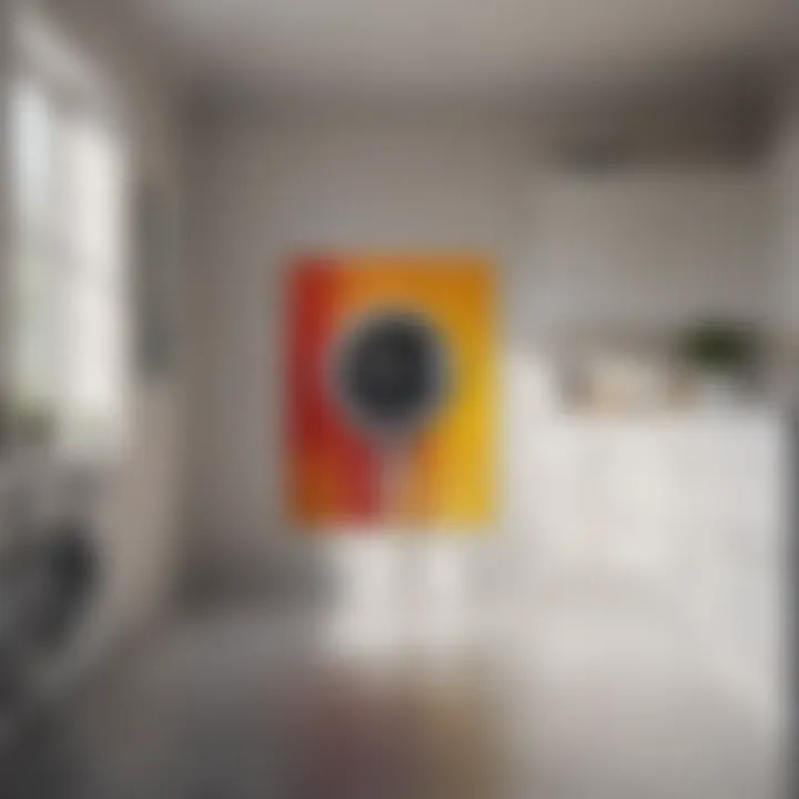 Minimalist Abstract Painting in Laundry Room
