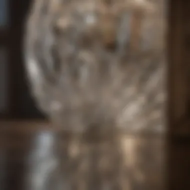 Intricate Crystal Reflections Close-up of crystal details reflecting light in a cozy bedroom setting