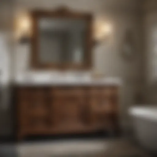 Beautifully crafted custom bathroom cabinet with intricate design