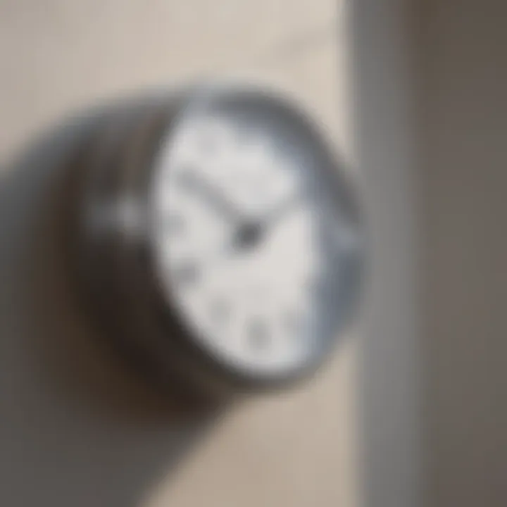 Minimalism in Bathroom Timepieces Modern minimalist clock complementing contemporary bathroom decor