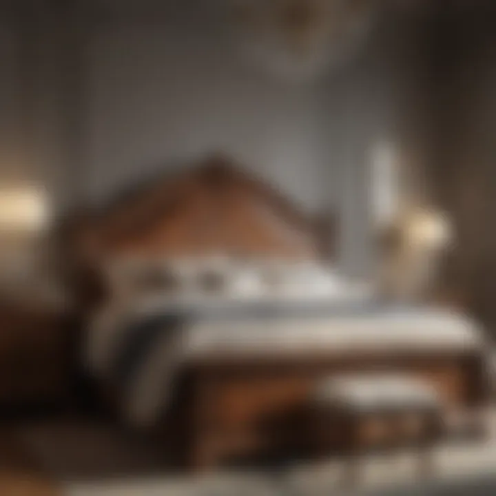 Classic king bedroom set featuring rich wood finishes