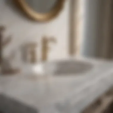 Marble Vanity Countertop Elegance Elegant marble bathroom vanity countertop showcasing natural veining.