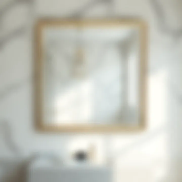 Installation process of a 20x30 bathroom mirror in a contemporary space