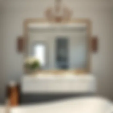 Elegant bathroom featuring a 20x30 mirror reflecting natural light