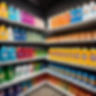 Variety of Discount Laundry Detergent Brands on Shelves