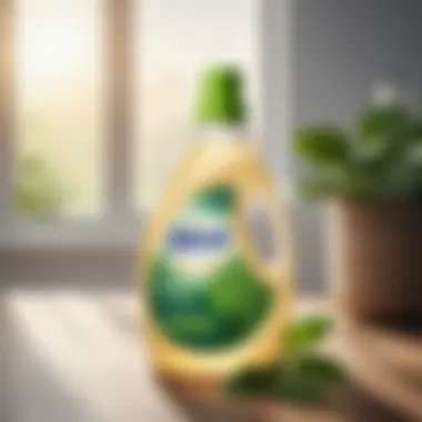 Eco-Friendly Laundry Detergent Bottle with Green Leaves