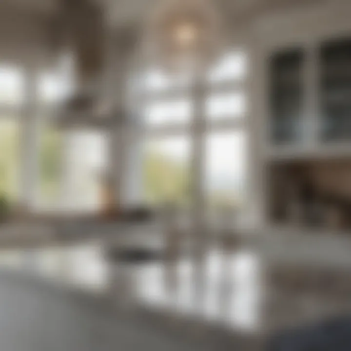 A stunning view of crystal fixtures complementing a contemporary kitchen