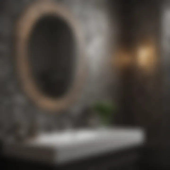 Sophisticated crystal tile details enhancing a stylish bathroom