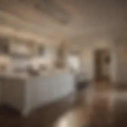 Elegant crystal lighting illuminating a luxurious kitchen interior