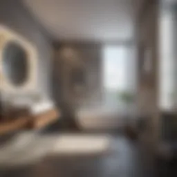 Modern bathroom with integrated vent fan and heater