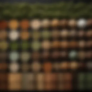 Earth Color Palettes for Serenity A close-up of earth color palettes showcasing rich browns and greens.