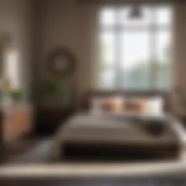 A serene bedroom scene with natural light and earthy accents.