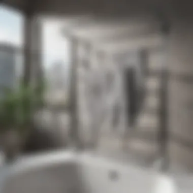 Stainless steel drying rack showcasing durability in a modern bathroom