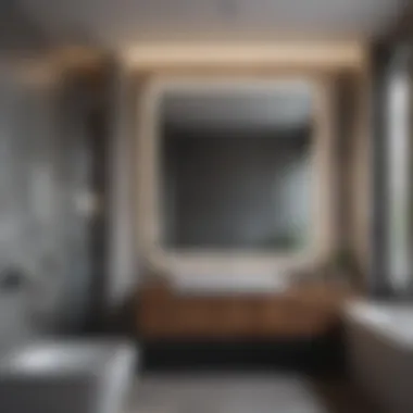 Futuristic Lighting in Minimalist Bathroom Design Minimalist bathroom with futuristic lighting