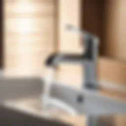 A sleek modern faucet for a bathroom sink
