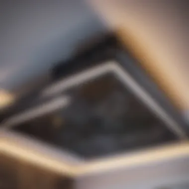 Innovative Ventilation Technology Close-up of advanced ventilation system with built-in lighting