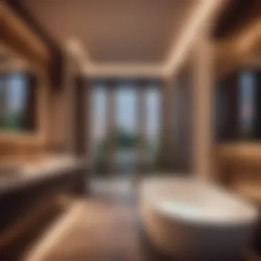 Enhanced Bathroom Atmosphere Relaxing ambiance created by modern bathroom fan with soft lighting