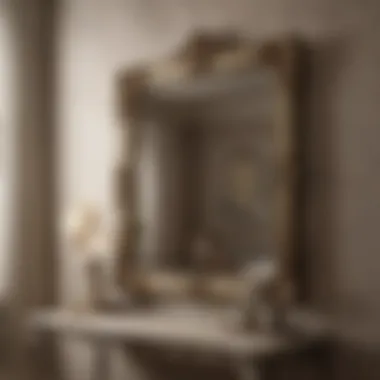 Chic Mirror and Fabric Decor Chic wall decor showcasing a mix of mirrors and textured fabric