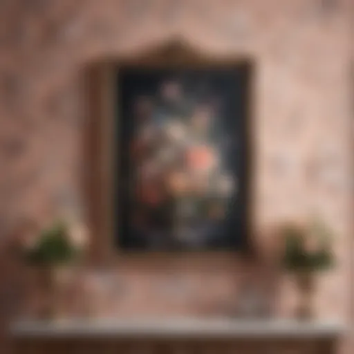 Elegant feminine wall art featuring floral designs in soft pastel colors