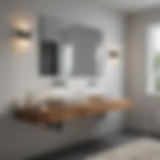 Stylish floating shelf bathroom vanity with modern design