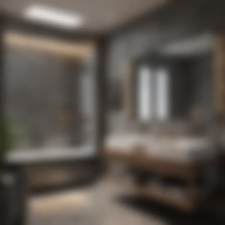 Modern Bathroom Design A sleek, modern bathroom design showcasing elegant fixtures and a minimalist aesthetic.