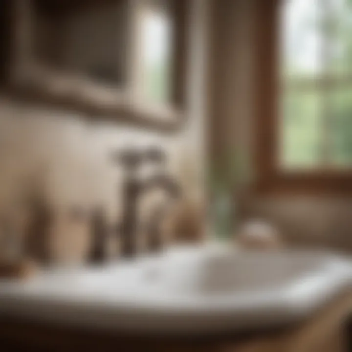 Rustic French Country Bathroom Rustic bathroom showcasing a charming French country faucet