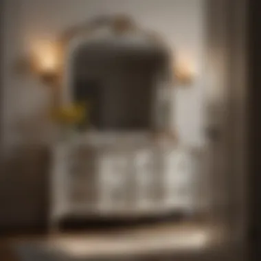 Elegant small bedroom dresser with mirror reflecting natural light