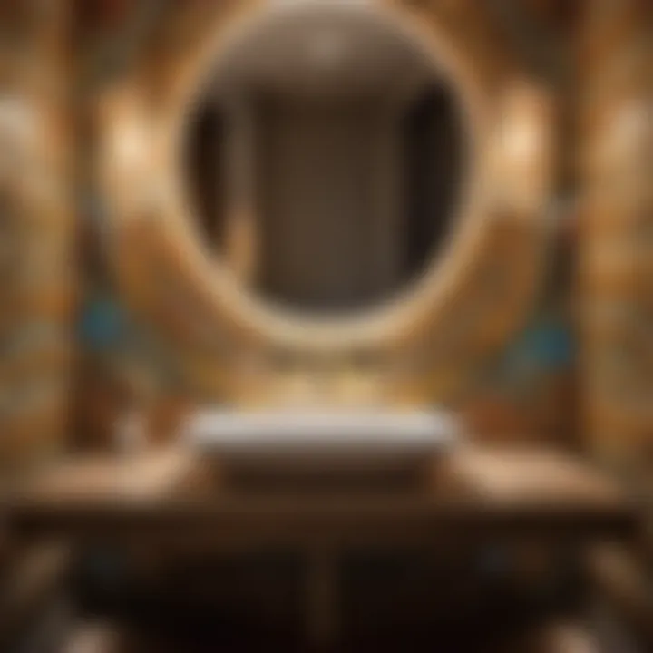 Artistic view of bathroom wall sink with stunning mosaic tiles
