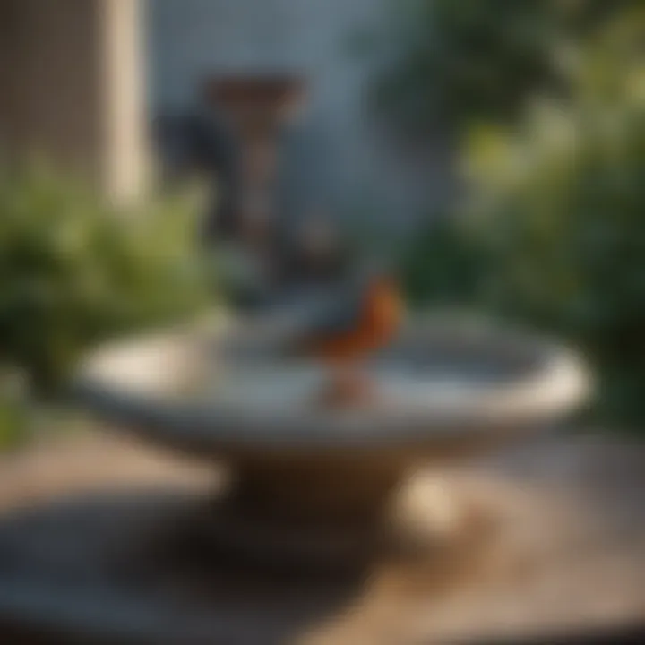 A variety of glazed bird baths showcasing different styles and colors