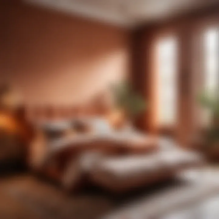 Cozy Bedroom with Warm Terracotta Hues