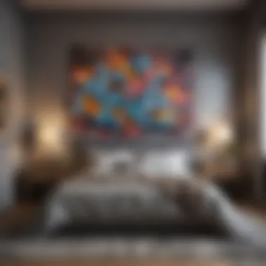 Harmony of Graffiti and Bedroom Decor A bedroom showcasing the harmony of graffiti and decor