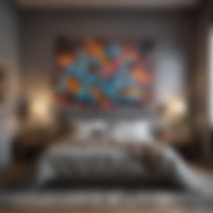 Harmony of Graffiti and Bedroom Decor A bedroom showcasing the harmony of graffiti and decor