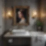 Elegant wall art in a guest bathroom
