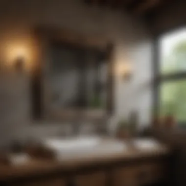 Rustic Elements that Enrich Guest Bathroom Ambiance Rustic themed wall decor